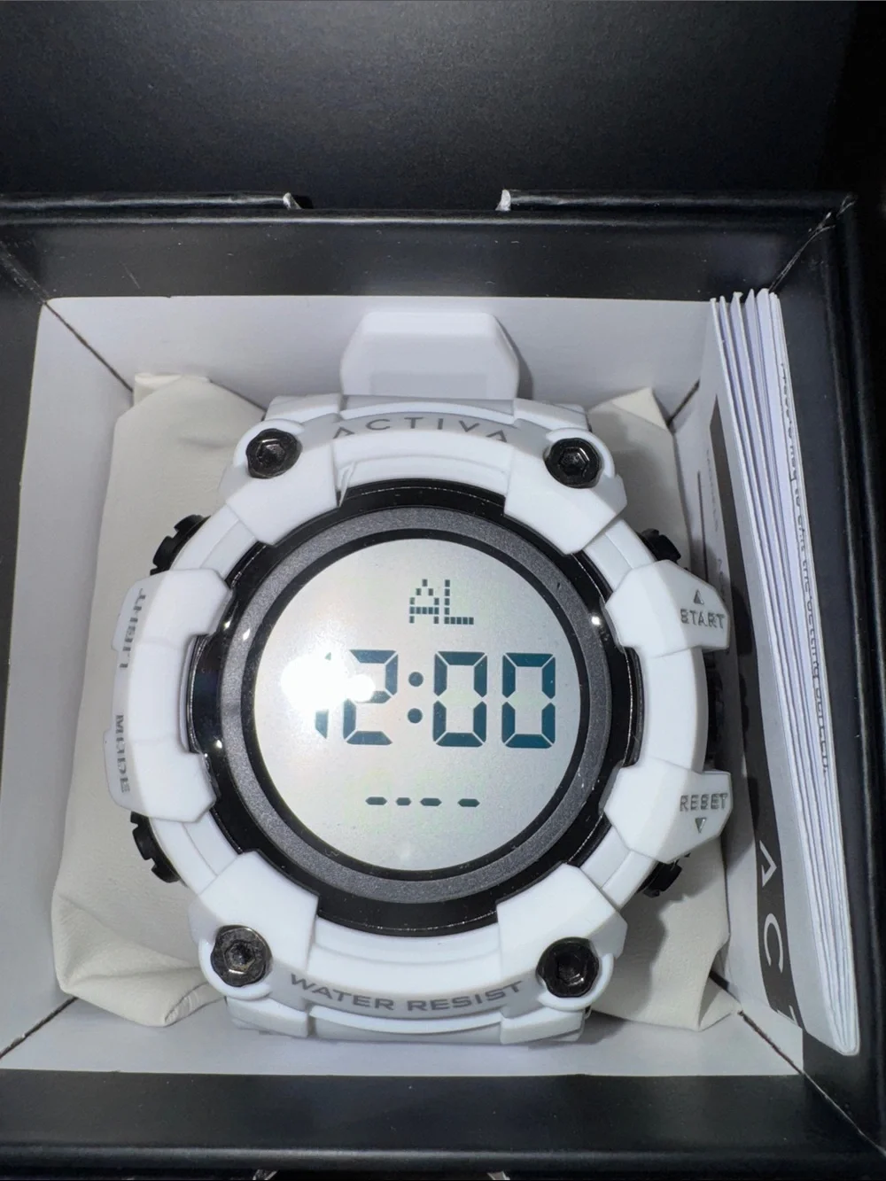 Ativa White Digital Sport Watch with Black Accents